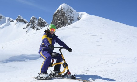 Snowbiking for children in ski school Koch, Obertauern